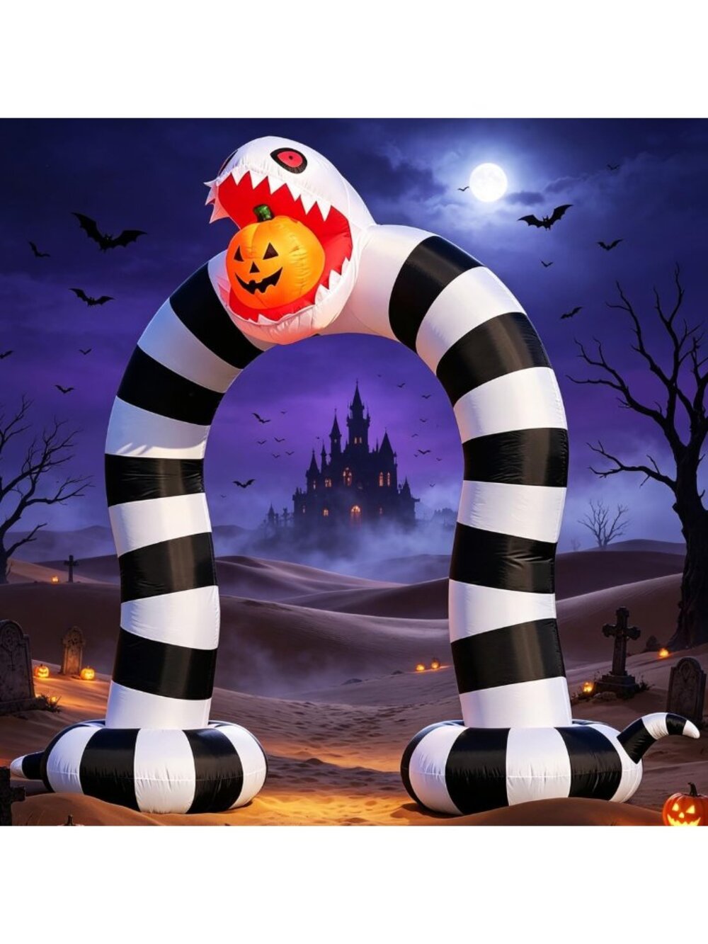 10FT Inflatable Halloween Sandworm Archway with LEDs - Yard & Garden Decor